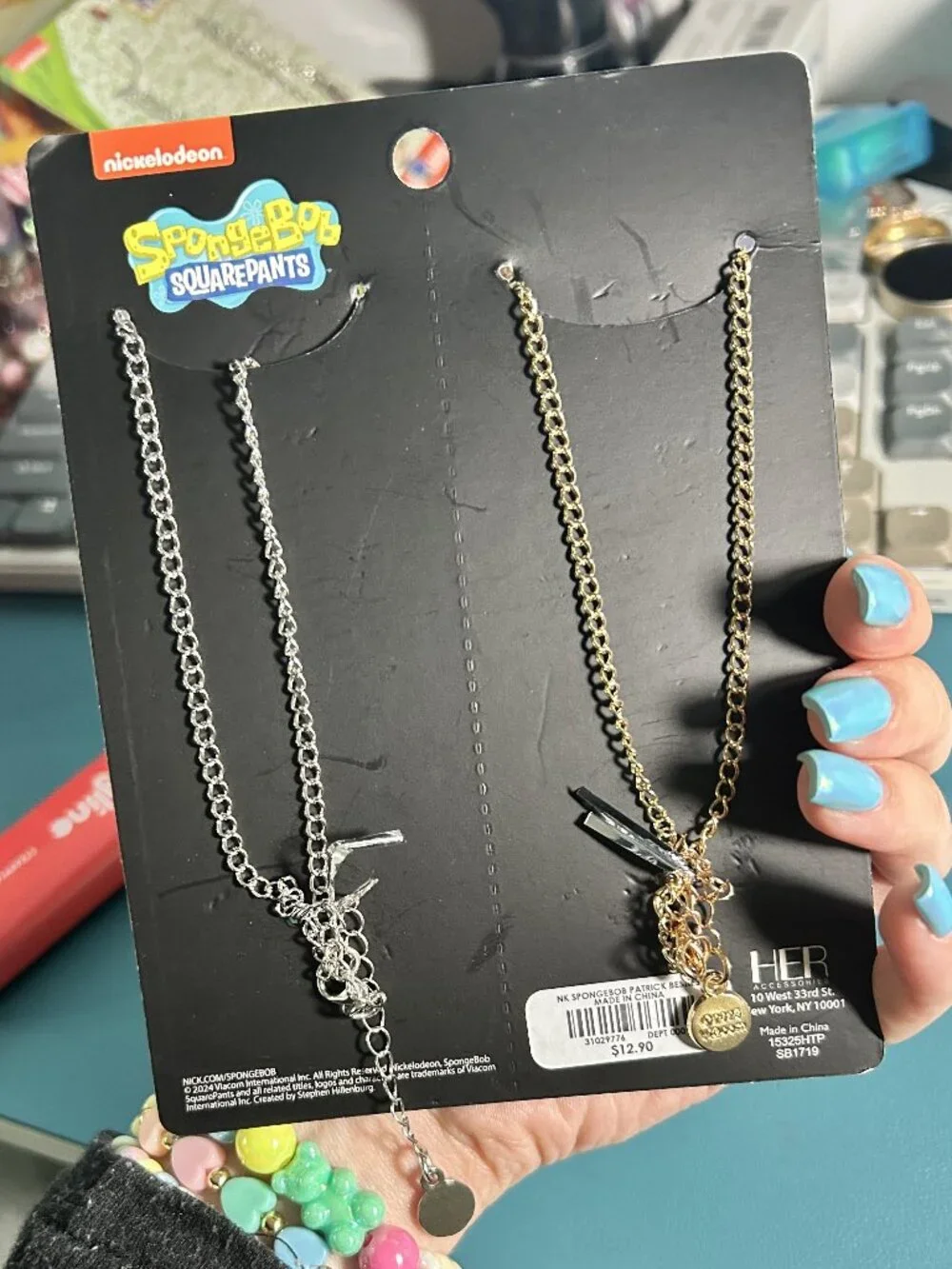 Nickelodeon SpongeBob SquarePants & Patrick Star BFF Necklace Set NWT